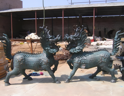 庭院別墅銅雕動(dòng)物景觀麒麟雕塑