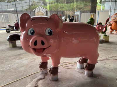 庭院景觀裝飾擺件玻璃鋼卡通動(dòng)物十二生肖豬雕塑