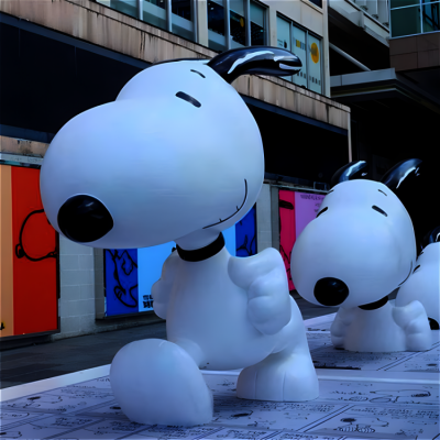 城市街道定制公仔景觀裝飾擺件玻璃鋼卡通動物史努比雕塑