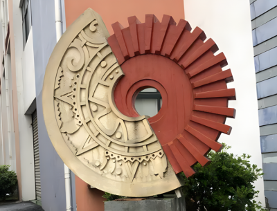 抽象不銹鋼齒輪造型景觀雕塑