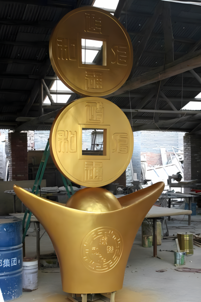 玻璃鋼元寶、銅錢招財擺件