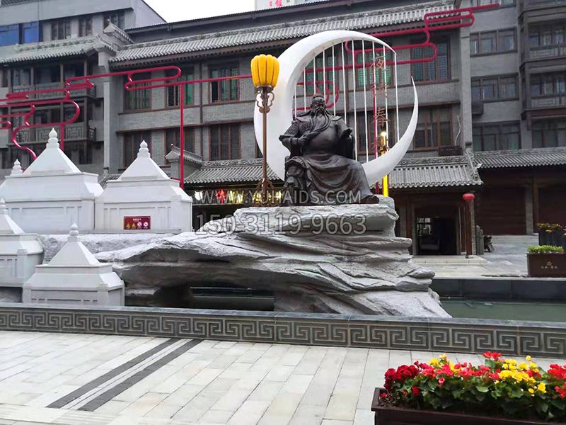 關(guān)羽夜讀春秋景觀雕塑最終效果 關(guān)羽夜讀春秋景觀雕塑最終效果