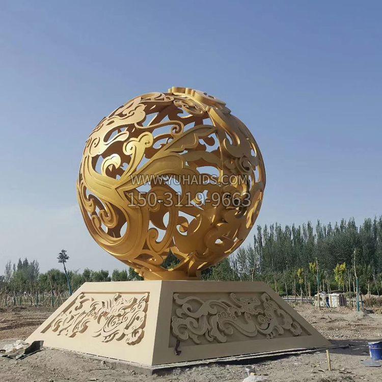 不銹鋼鏤空球景觀雕塑 不銹鋼鏤空球景觀雕塑